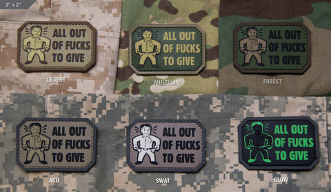All Out Of Fucks To Give PVC Morale Patch - Tactical Outfitters