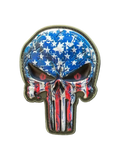 US Flag Patriot Skull PVC Morale Patch - Tactical Outfitters
