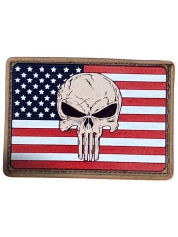 US Flag Skull V2 PVC Morale Patch - Tactical Outfitters