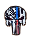 Thin Blue/Red Line Skull PVC Morale Patch - Tactical Outfitters