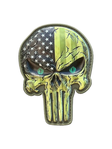 Subdued US Flag Skull  PVC Morale Patch - Tactical Outfitters