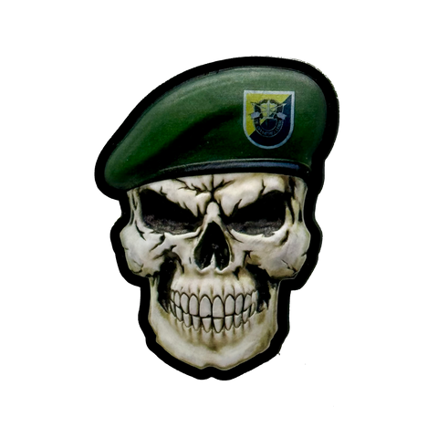 Green Beret Skull PVC Morale Patch - Tactical Outfitters