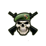 Green Beret Skull V2 PVC Morale Patch - Tactical Outfitters