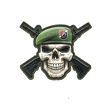 Green Beret Skull V2 PVC Morale Patch - Tactical Outfitters