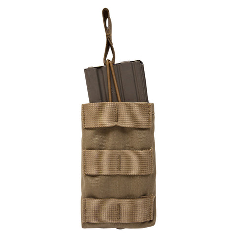 S.O. TECH SINGLE M4 MAGAZINE SHINGLE POUCH, BUNGEE TOP - COYOTE - Tactical Outfitters