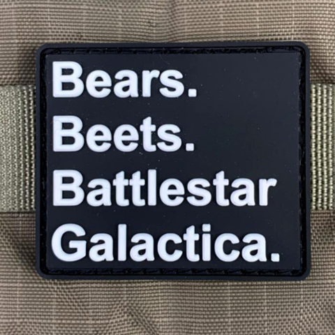 BEARS BEETS BATTLESTAR GALACTICA PVC MORALE PATCH - Tactical Outfitters