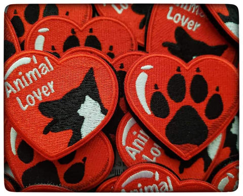 DOG PAW AND ANIMAL LOVER HEART MORALE PATCHES - Tactical Outfitters