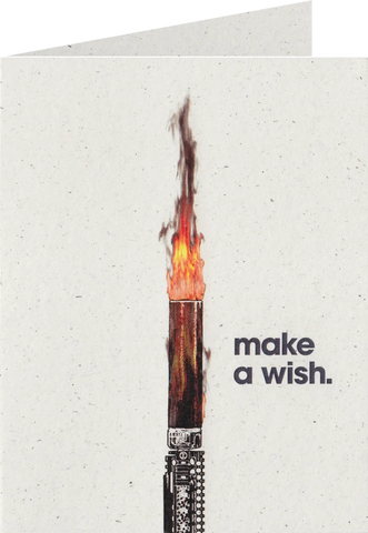 Make A Wish Flaming Suppressor Greeting Card - Tactical Outfitters