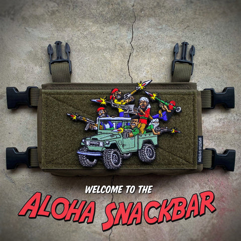 Dangerous Goods®️x Steve Nazar ‘Happy Hour at the Aloha Snackbar’ Yota Technical FJ War Wagon Patch - Tactical Outfitters