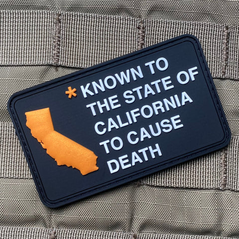 Causes Death In California PVC Morale Patch - Tactical Outfitters