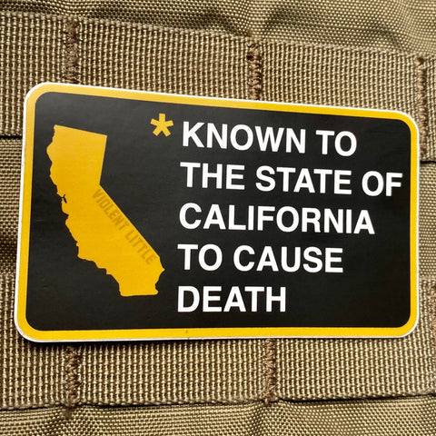 Causes Death In California Sticker - Tactical Outfitters