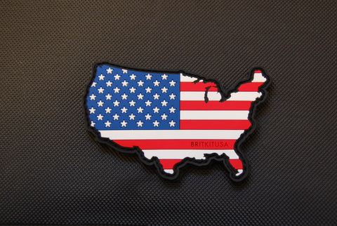 U.S.A. Flag Map PVC Morale Patch - Tactical Outfitters