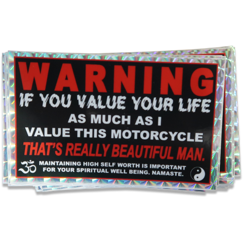 WARNING Motorcycle Sticker - Tactical Outfitters