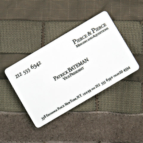 PATRICK BATEMAN BUSINESS CARD STICKER - Tactical Outfitters