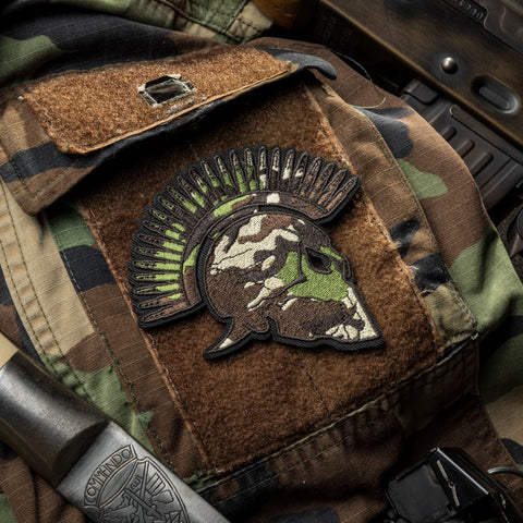 WOODLAND SPARTAN MORALE PATCH - Tactical Outfitters