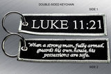 LUKE 11:21 EMBROIDERED KEYCHAIN TAG - Tactical Outfitters
