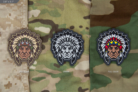 NATIVE AMERICAN WARRIOR HEAD 1 MORALE PATCH - Tactical Outfitters
