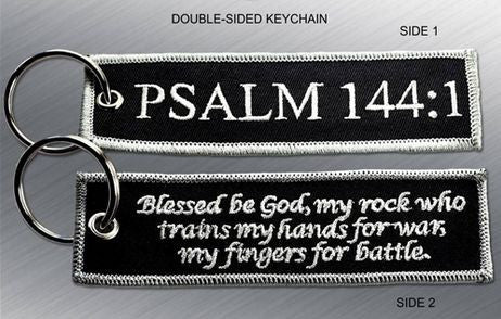PSALM 144:1 EMBROIDERED KEYCHAIN TAG - Tactical Outfitters