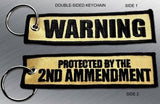 WARNING 2nd AMENDMENT EMBROIDERED KEYCHAIN TAG - Tactical Outfitters